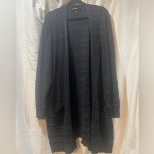 Lane Bryant Black Long Line Textured Cardigan - Size 26/28